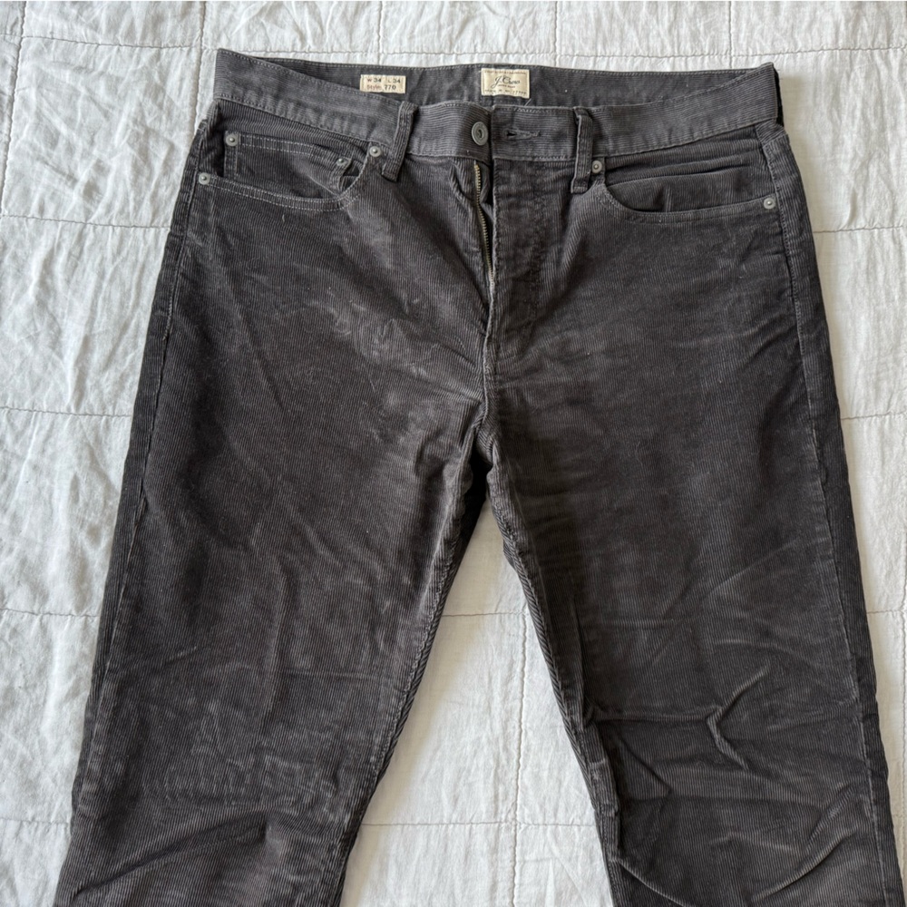 J. Crew Men's Charcoal Corduroy Trousers